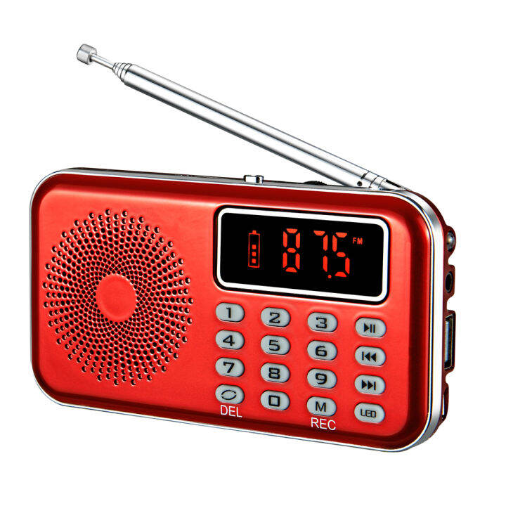 Xách Tay FM Đài Phát Thanh, Máy Nghe Nhạc MP3 Radio Kỹ Thuật Số Mini, Hỗ  Trợ Thẻ Micro SD/TF/USB Play, Máy Ghi Âm Có Pin Sạc 