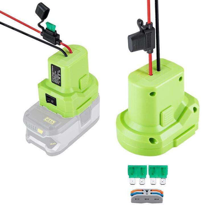 อะแดปเตอร์เก็บอุณหภูมิแบบพกพาขั้วต่อสายไฟเข้ากันได้กับ-ryobi-18v-ขั้วต่อแบตเตอรี่นิกเกิลลิเธียมตัวต่อล้อไฟปลอดภัยอะแดปเตอร์แปลงไฟแบบพกพา