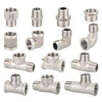 1Pcs 304 Stainless Steel Water Pipe Joint Tee Elbow 1/2 Inner and Outer Wires Directly Through Connector Plumbing