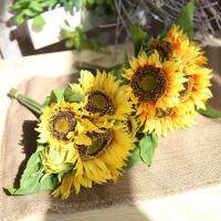 First prize in one fell swoop Sunflower imitation flowers holding bouquet living room decorative flowers shooting props plastic fake flowers sunflowers