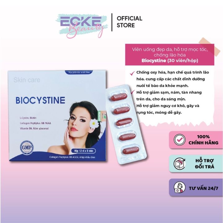 Hàng Chính Hãng ] Viên Uống Biocystine - Viên Uống Đẹp Da Đẹp Tóc ...