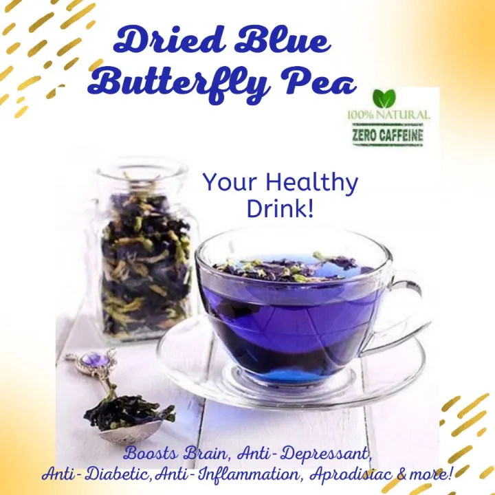 50g DRIED ORGANIC BLUE BUTTERFLY PEA/BLUE TERNATE(CLITORIA TERNATEA ...