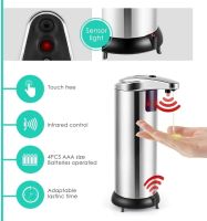 Kitchen Soap Dispensers 250ML Stainless Steel Automatic Smart Sensor Home Bathroom Liquid Soap Dispenser Induction Dispenser