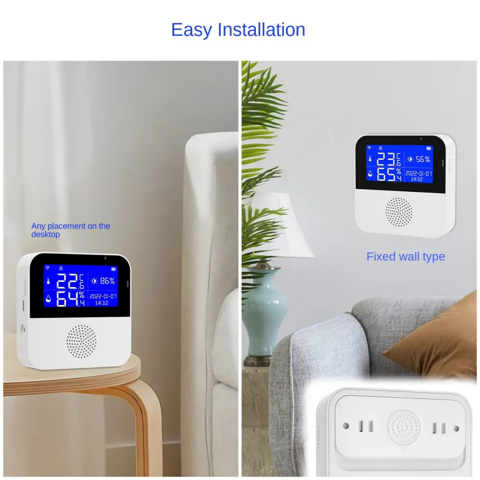 WiFi Thermometer Hygrometer with Waterproof Probe and LCD Backlit Scre