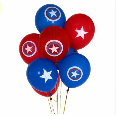 ✠ 12pcs Avengers Alliance Latex Balloon Captain America Shield Theme birthday Deco
