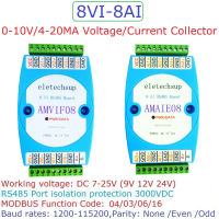 4-20MA0-10V แรงดันไฟฟ้า ADC Collector อ่านโมดูลจับภาพ RS485 MODBUS RTU PLC Board