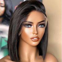 【LZ】♦ﺴ  Short Bob Wig Lace Front Human Hair Wigs 13x4 Hd Lace Frontal Wig For Women Brazilian Lace Front Hair Wig Straight Human Hair