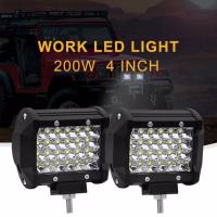 เเพค 2 ชิ้น ไฟสปอร์ตไลท์รถยนต์ ไฟหน้ารถ LED SPOT BEAM US 200W ไฟช่วยตัดหมอก 12V-24V เเสงขาว