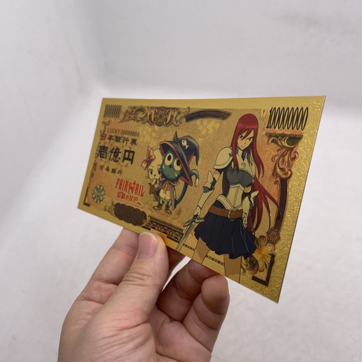 new-5-5-designs-japanese-hot-manga-fairy-tail-anime-10000-yen-gold-banknote-for-childhood-memory-collection-and-gifts