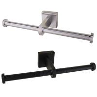 Stainless Steel Toilet Roll Holder Double Ring Toilet Paper Holder Wall Mounted Bathroom Toilet Paper Shelf