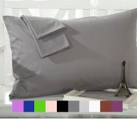 {fabric sofa} ZUEXVOFY Cotton 2PCS ปลอกหมอน70X70 50X70 50X75 Solid PillowcasePillow Coverfor โรงแรมงานแต่งงานสีเทาสีขาว