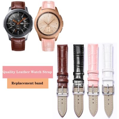 vfbgdhngh Quality Leather Watch Band Strap for Samsung Galaxy Watch 42mm 46mm for Samsung Watch3 41mm 45mm Replacement band 20mm 22mm