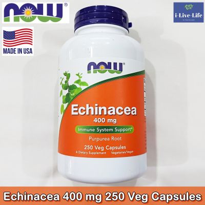 สมุนไพรเอ็กไคนาเชีย Echinacea 400 mg 250 Veg Capsules - Now Foods