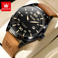 OLEVS 9962 Genuine Leather Band Waterproof Watch For Men Quartz Fashion Men Wristwatch Calendar