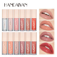 HANDAIYAN 12สีลิปเคลือบเงาสูงกระจกน้ำกลอสเคลือบผิวแก้วลิปหนาแน่นชุ่มชื้นปิ่นปักผมลิปกลอสโวลต์ขนาดใหญ่ลิปสติก