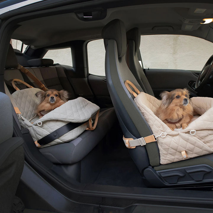 กระเป๋าสัตว์เลี้ยงสุดหรูกันน้ำแบบพกพากระเป๋าถือสำหรับลูกสุนัขแมวกระเป๋าเดินทางที่นั่งในรถ-tas-carrier-สัตว์เลี้ยงใช้งานได้หลากหลาย