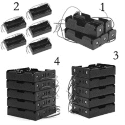 5 Pcs 3x18650 Rechargeable Battery 3.7V Clip Holder Box Case With Wire Lead