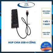 HUB Chia USB 4 Cổng - Có Công Tắc Và Có Đèn Led- Tốc Độ Cao