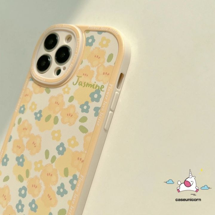 เคสโทรศัพท์มือถือ-tpu-นิ่ม-กันกระแทก-ปิดด้านหลัง-ลายดอกไม้สีเหลืองน่ารัก-สไตล์เรโทร-สําหรับ-iphone-11-7-8-plus-12-14-13-11-pro-max-x-xr-xs-max-6-6s-7plus-8plus-se-2020