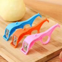 3 in 1 Multifunctional Vegetable Fruit Peeler Portable Orange Pear Lemon Slicer Plastic Utility Peeler Kitchen Accessories Graters  Peelers Slicers