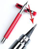 Hero High-end Red Barrel 360 Degree Fountain Pen Silver Trim 0.5mm Iridium Fine Nib Office School Writing Gift Pen Accessory