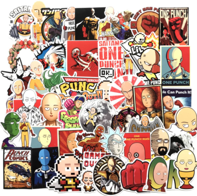 ⚡พร้อมส่ง⚡50ชิ้น ไซตามะ วันพันซ์แมน ONE PUNCH MAN สติ๊กเกอร์ sticker พลาสติกกันน้ำ สีคมชัด