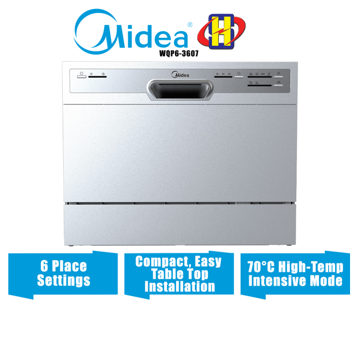 Midea Table Top Dishwasher (6Place Settings) with 70°C HighTemp