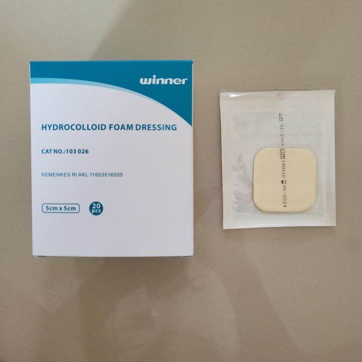 Hydrocolloid Foam Dressing 5x5 Plester Penyerap Luka Basah Decubitus