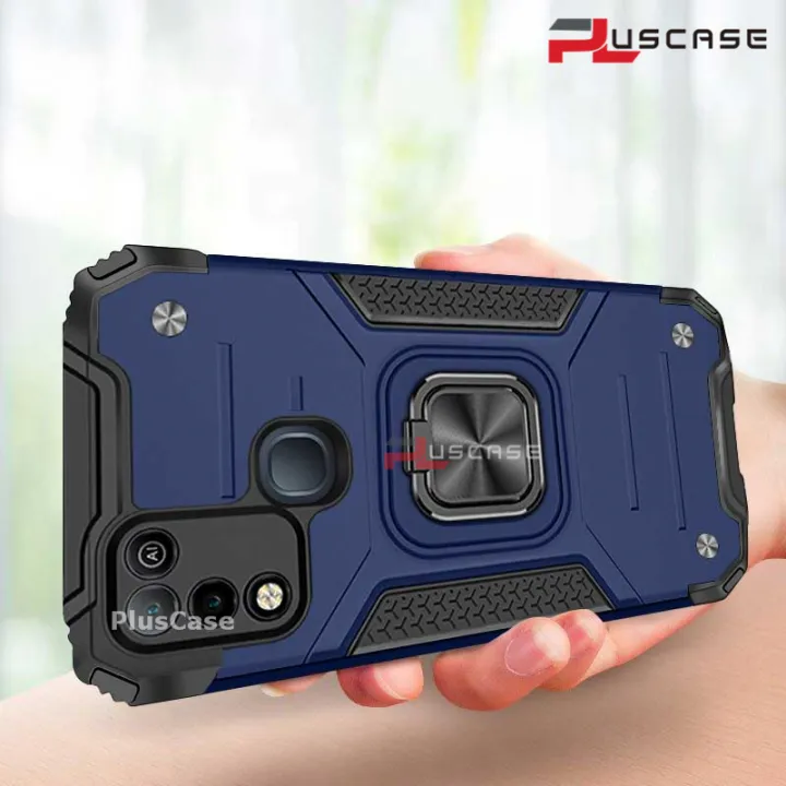 PlusCase สำหรับ Infinix Hot 11 Play เคสกันกระแทกพร้อมขาตั้งแหวนโลหะขา ...