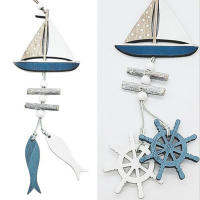 Hang qiao shopMarine Style Wooden Pendant Ocean Wind Crafts Small Fish Boat Innovative Accessory Wall Hanging Decoration Pendant