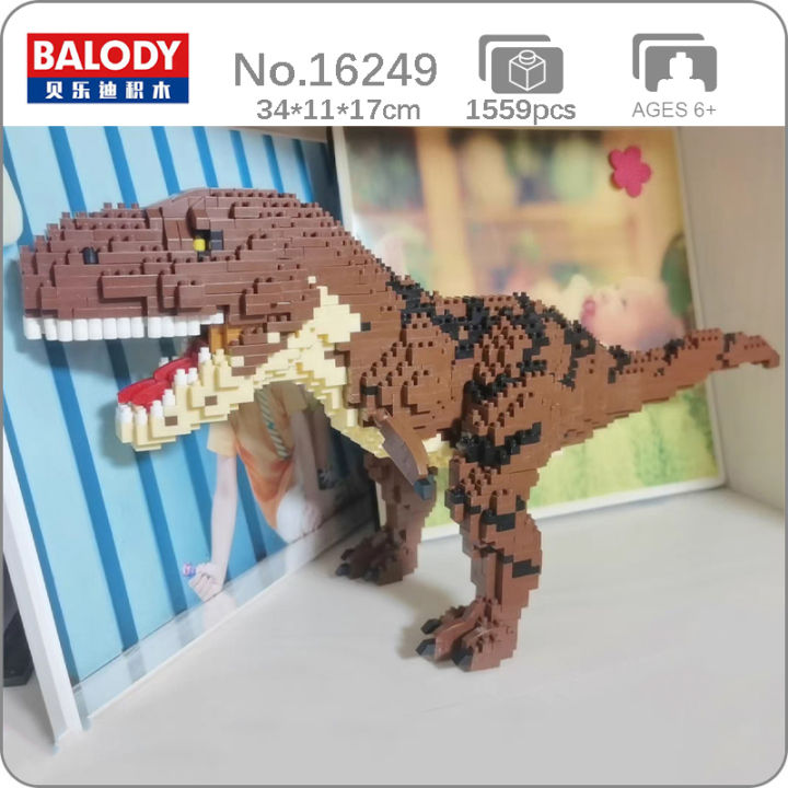 balody-16249จูราสสิระยะเวลาไดโนเสาร์ซอรัสเร็กซ์มอนสเตอร์-diy-มินิเพชรอิฐบล็อกอาคารของเล่นสำหรับเด็กไม่มีกล่อง