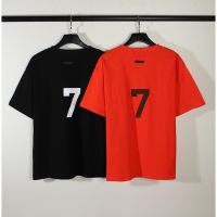 High Street FOG FEAR OF GOD 7th season 7 faded sandblasted number 7 flocking printed short-sleeved T-shirt