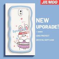 JIUMOO เคสปลอกสำหรับ Samsung J7โปร J7 2017 J7 2018การ์ตูนกระต่ายออกกำลังกายแฟชั่นสุดสร้างสรรค์ขอบครีมเป็นลอนเคสป้องกันทนแรงกระแทกเลนส์กล้องถ่ายรูปซิลิโคนนิ่มเคสใสน่ารัก