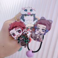 กิ๊บติดผมรูปปีศาจ Kimetsu No Yaiba กิ๊บติดผมสีอะคริลิค Kamado Tanjirou สำหรับยางรัดศีรษะที่รัดผมยางรัดเชือกรัดผมฆ่าปิศาจ