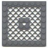 Lego part (ชิ้นส่วนเลโก้) No.4151b Plate, Modified 8 x 8 with Grille and Hole in Center