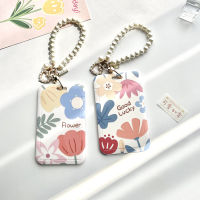 CW above 1 Pcs Cartoon Girl Pink Flower Card Holder Campus Student ID Card Access Control Card Sle. ABS Plastic Card Cover.