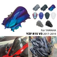 YZF แผ่นกันกระบังลมกระจกบังลมหน้าจอกระจกรถจักรยานยนต์ R15สำหรับยามาฮ่า YZFR15 YZF-R15 V3 2017-2019 2018