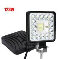 4x ไฟถนนทางขรุขระไฟ LED 123W มี4แท่ง LED สำหรับรถบรรทุก SUV เรือ4WD ATV ไฟหน้ารถจี๊ปรถแทรกเตอร์รถ ATV 12V 24V ไฟขับรถกลางคืน