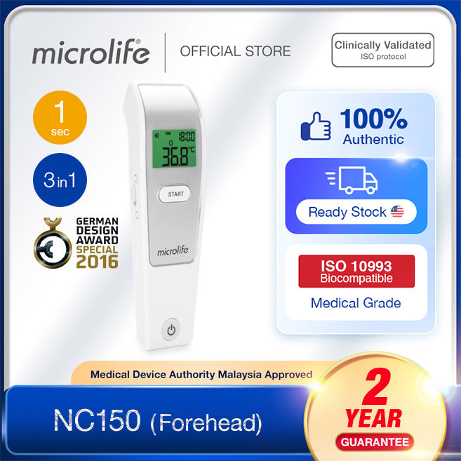 Microlife Non-Contact Forehead Thermometer, Size: One size, White