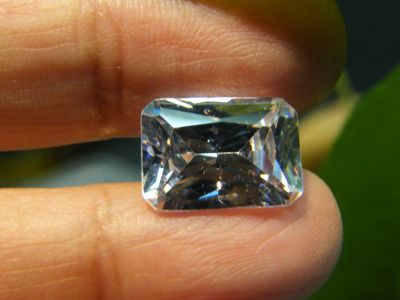 คิวบิกเซอร์โคเนีย เพชรรัสเซีย Cubic Zirconia รูปสี่เหลี่ยม สีขาว  WHITE American diamond stone OCTAGON 10x14MM  WHITE ( 1PCS เม็ด )