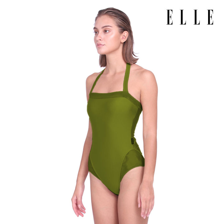 elle-swimwear-ชุดว่ายน้ำสตรี-แบบวันพีช-one-pieces-เสื้อตัวยาวปิดสะดือบิกินี่เต็มตัวสายใหญ่ขาเว้าปกติ-e2p1bsj14201
