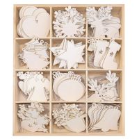 10pcs/lot Christmas Wooden Ornament Pendant Hanging Gifts Snowflake Deer Snowman Bell Christmas Tree Decor Home Decoration Noel