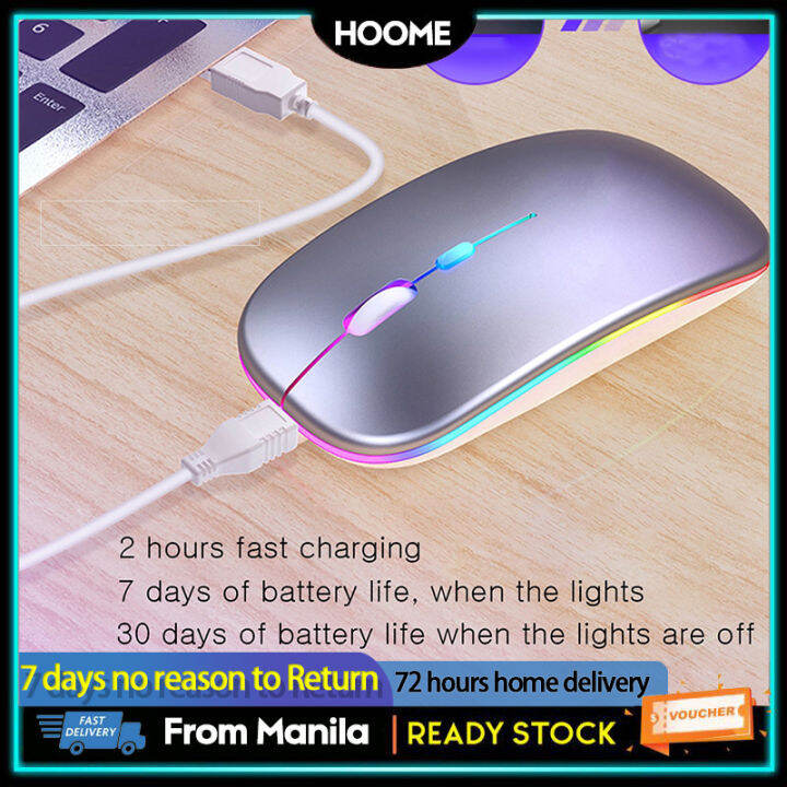 [Ready Stock]Rechargeable Mouse Wireless Silent LED Backlit Mice ...