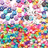 【CW】◐☁  50/100pcs Mixed Polymer Clay Beads Fruit Star Loose Spacer Jewelry Making Accessories