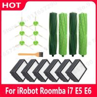 อุปกรณ์เสริมแปรงม้วนผมแปรงด้านข้างตัวกรอง Hepa สำหรับ Irobot Roomba I7 E5 E6ชุดอะไหล่ทดแทนเครื่องดูดฝุ่นหุ่นยนต์