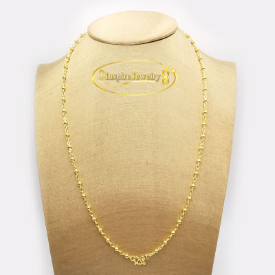 Inspire Jewelry ,สร้อยคอหุ้มทองแท้ 24K ขนาด 24 นิ้ว ลวดลายสวยงาม พร้อมถุงกำมะหยี่ ใส่สวยงามหรือห้อยจี้ต่างๆ