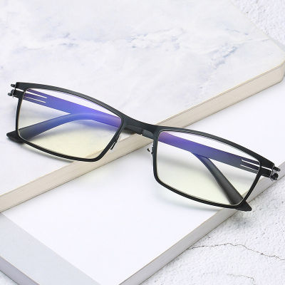 แว่นตาอ่านหนังสือป้องกันแสงสีฟ้าการปิดกั้นรังสีเกรดแว่นตาชายหญิงโลหะสามเหลี่ยมFull Rimแว่นตาผู้สูงอายุPlus + 100 + 150 + 200 + 250 + 300 + 350 + 400