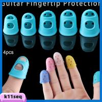 K8SEQ 4pcs/set 6สี Antipain กันลื่น อุปกรณ์กดกีต้าร์ ยามนิ้ว Fingerstall สำหรับอูคูเลเล่ ป้องกันปลายนิ้วกีตาร์