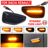 2ชิ้นแบบไดนามิก LED ไฟเลี้ยวด้านข้างเลี้ยวตัวบ่งชี้ไฟกระพริบสำหรับ Dacia โลแกน2 Sandero 2แปรง2เรโนลต์ Stepway แปรง