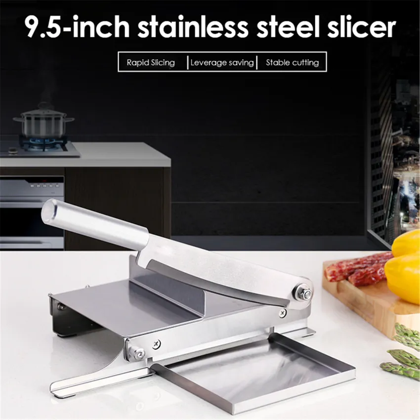 9.5 inch manual ribs slicer household stainless steel deboning slicer  chicken ribs ribs vanilla meat slicer household cooking with sharpener  Lazada